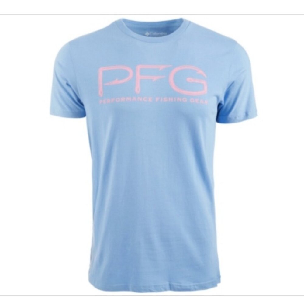 Columbia Men's Pfg Hooks Short Sleeve T-shirt - Light Blue Size XXL